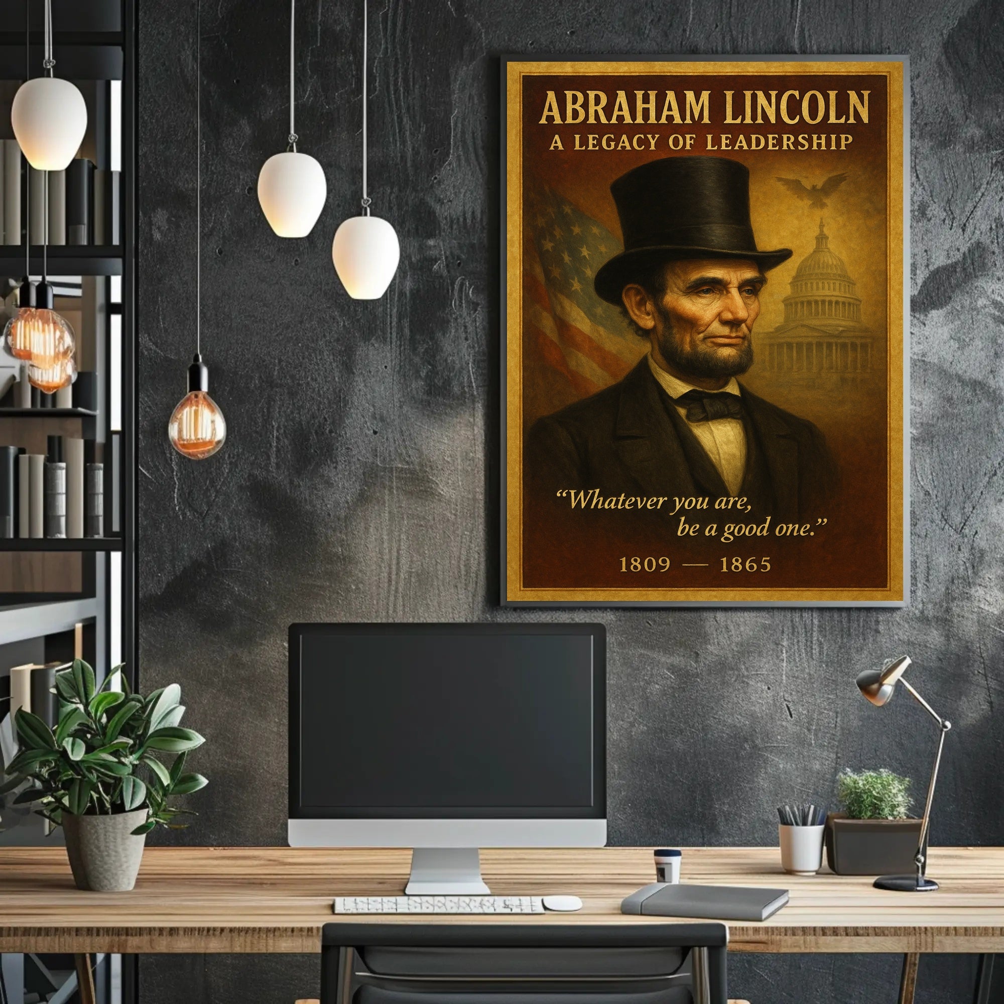 Abraham Lincoln A Legacy of Leadership Poster PosterGoat