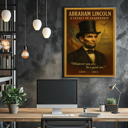 Abraham Lincoln A Legacy of Leadership Poster PosterGoat