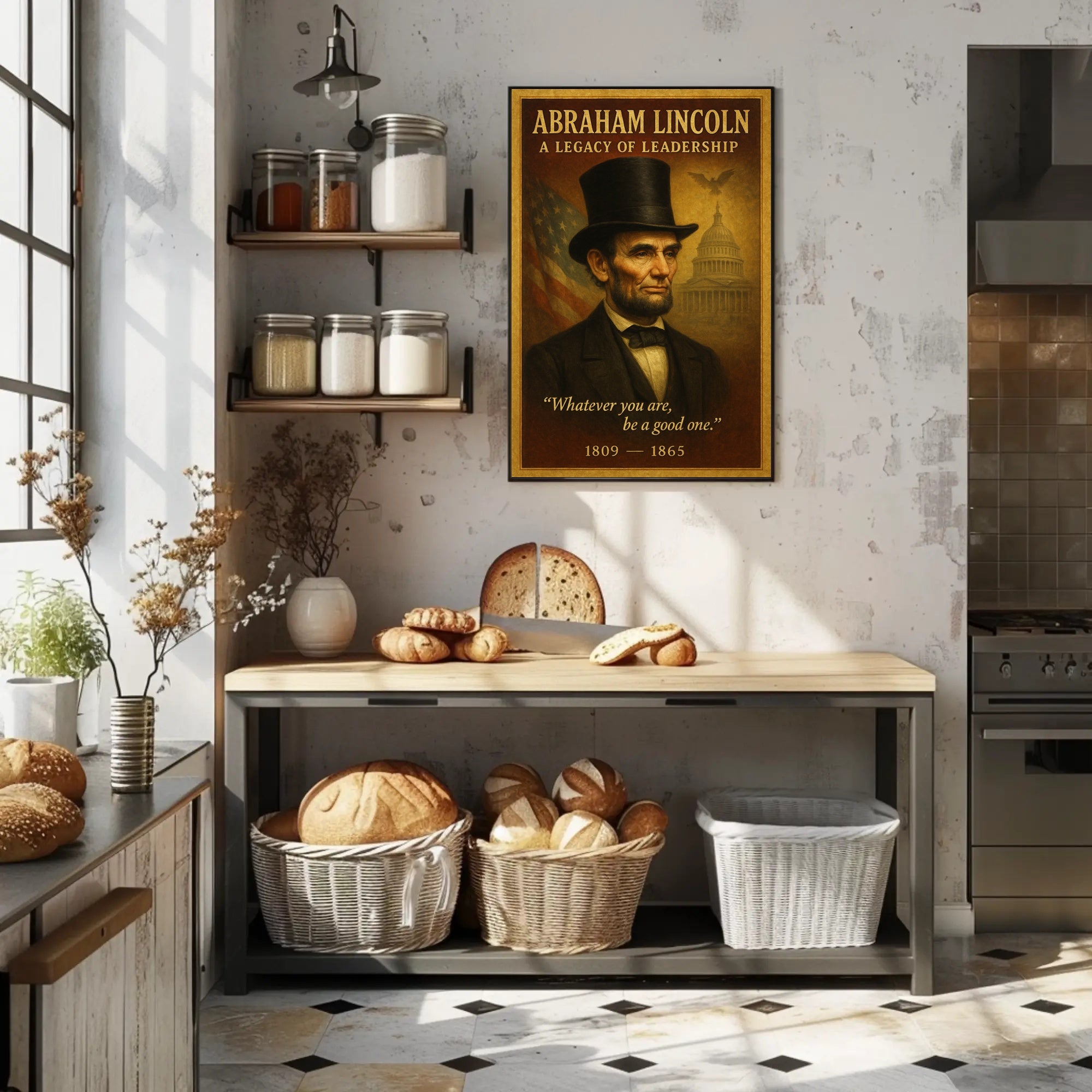 Abraham Lincoln A Legacy of Leadership Poster PosterGoat
