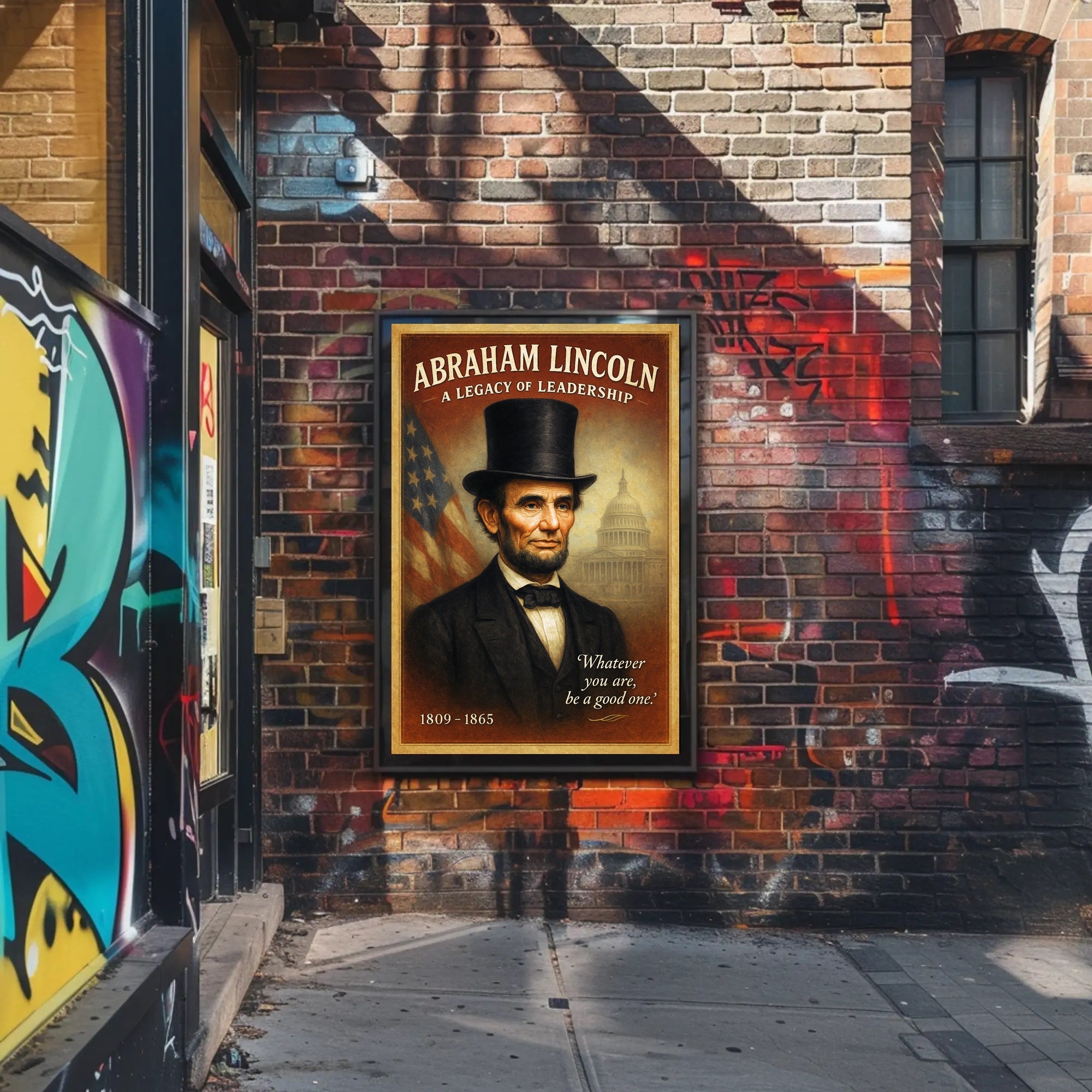 Abraham Lincoln A Legacy of Leadership Poster PosterGoat