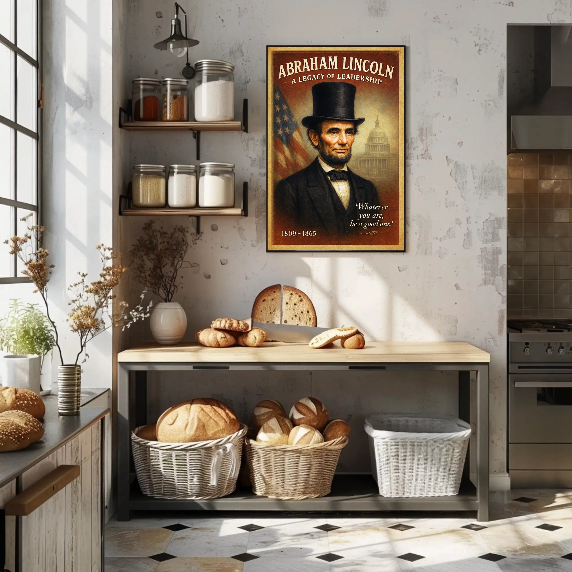 Abraham Lincoln A Legacy of Leadership Poster PosterGoat