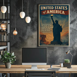 Abraham Lincoln A Tribute to Diversity, Freedom, and Unity Poster PosterGoat