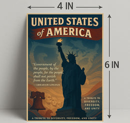 Abraham Lincoln A Tribute to Diversity, Freedom, and Unity Poster PosterGoat
