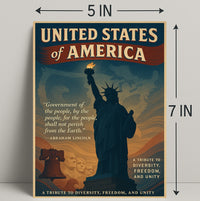 Abraham Lincoln A Tribute to Diversity, Freedom, and Unity Poster PosterGoat