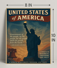 Abraham Lincoln A Tribute to Diversity, Freedom, and Unity Poster PosterGoat