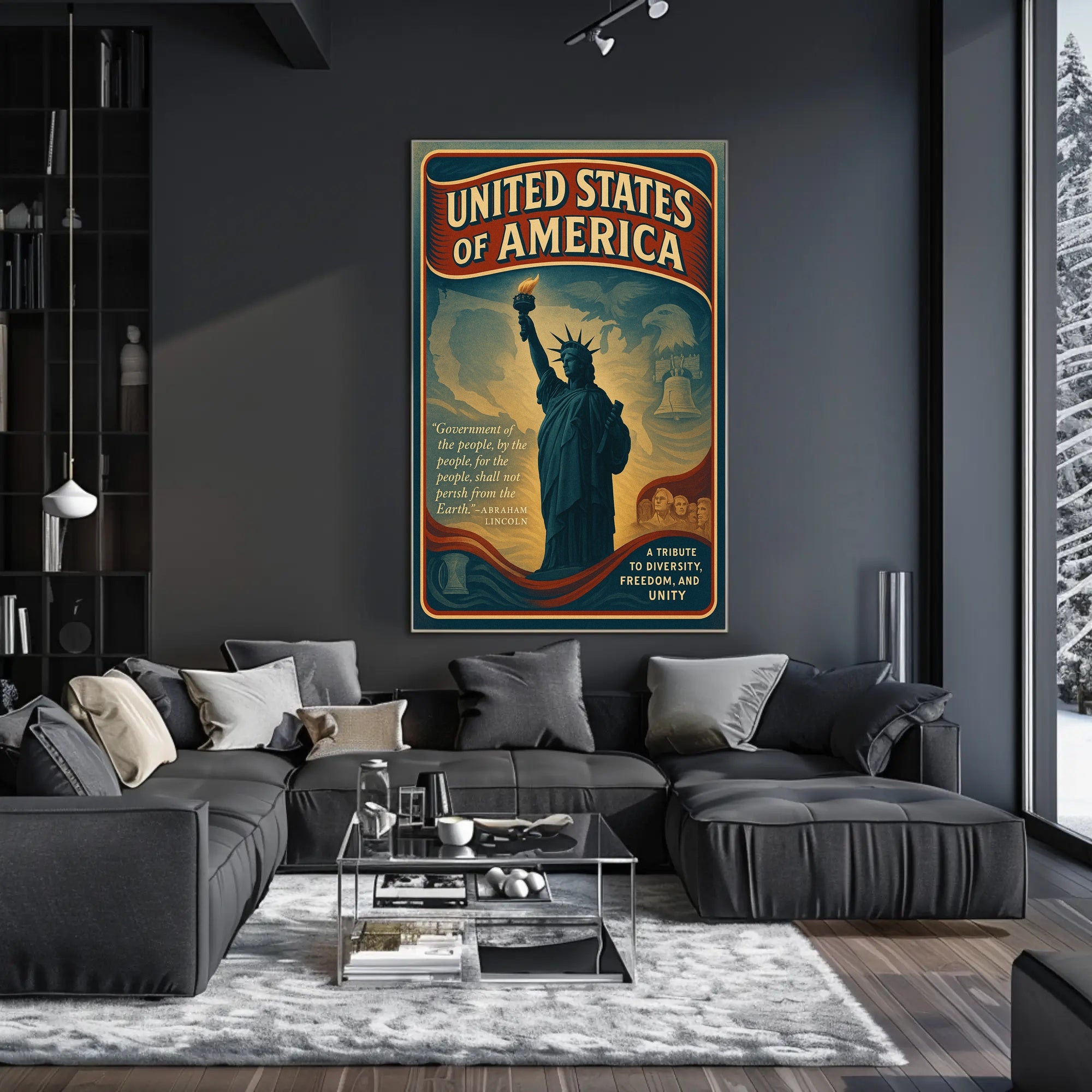 Abraham Lincoln A Tribute to Freedom Poster PosterGoat