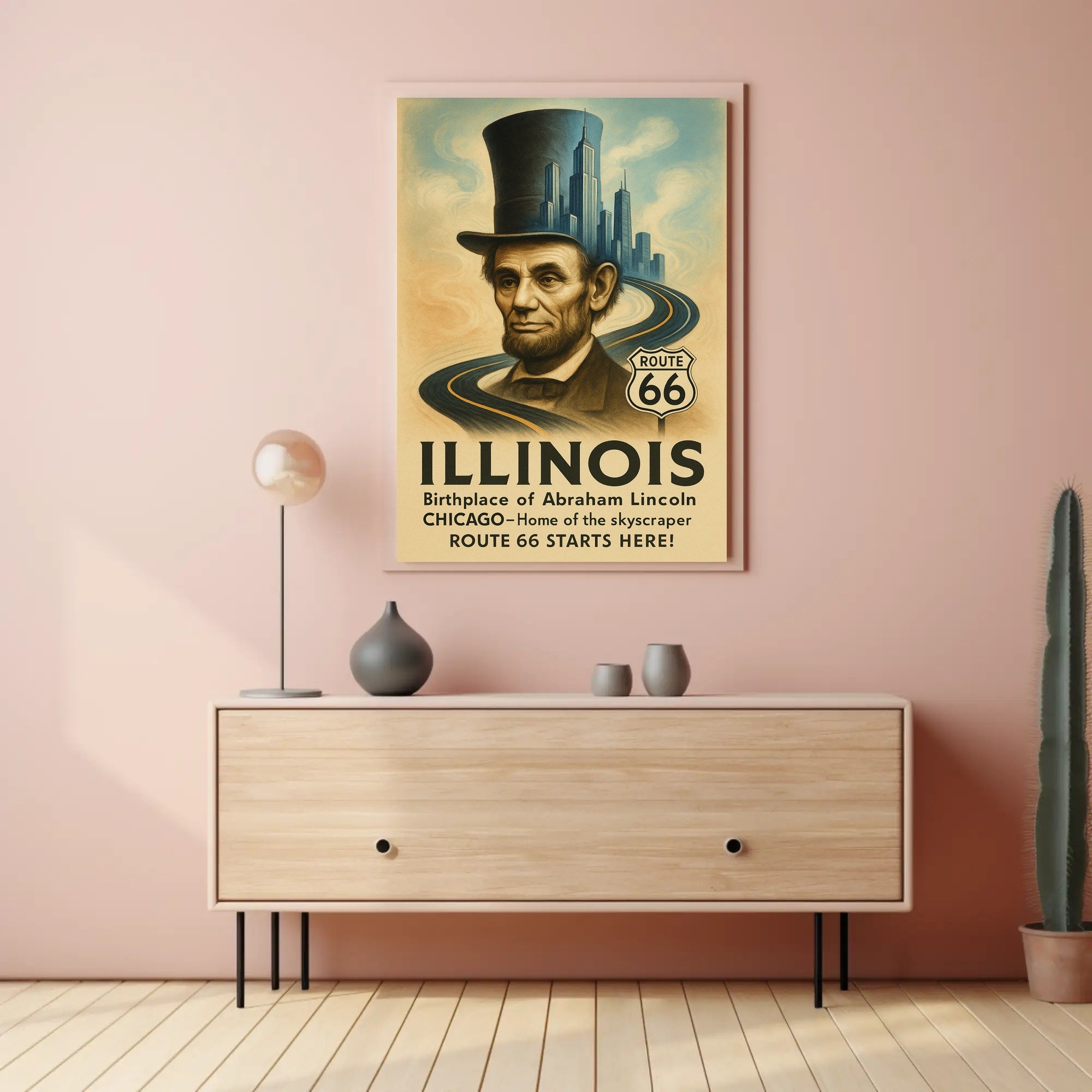 Abraham Lincoln And Illinois Poster PosterGoat