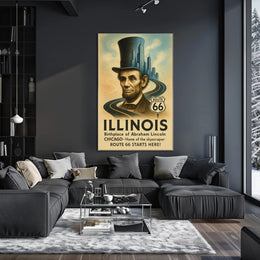 Abraham Lincoln And Illinois Poster PosterGoat