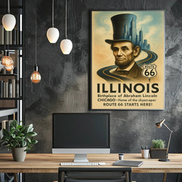 Abraham Lincoln And Illinois Poster PosterGoat