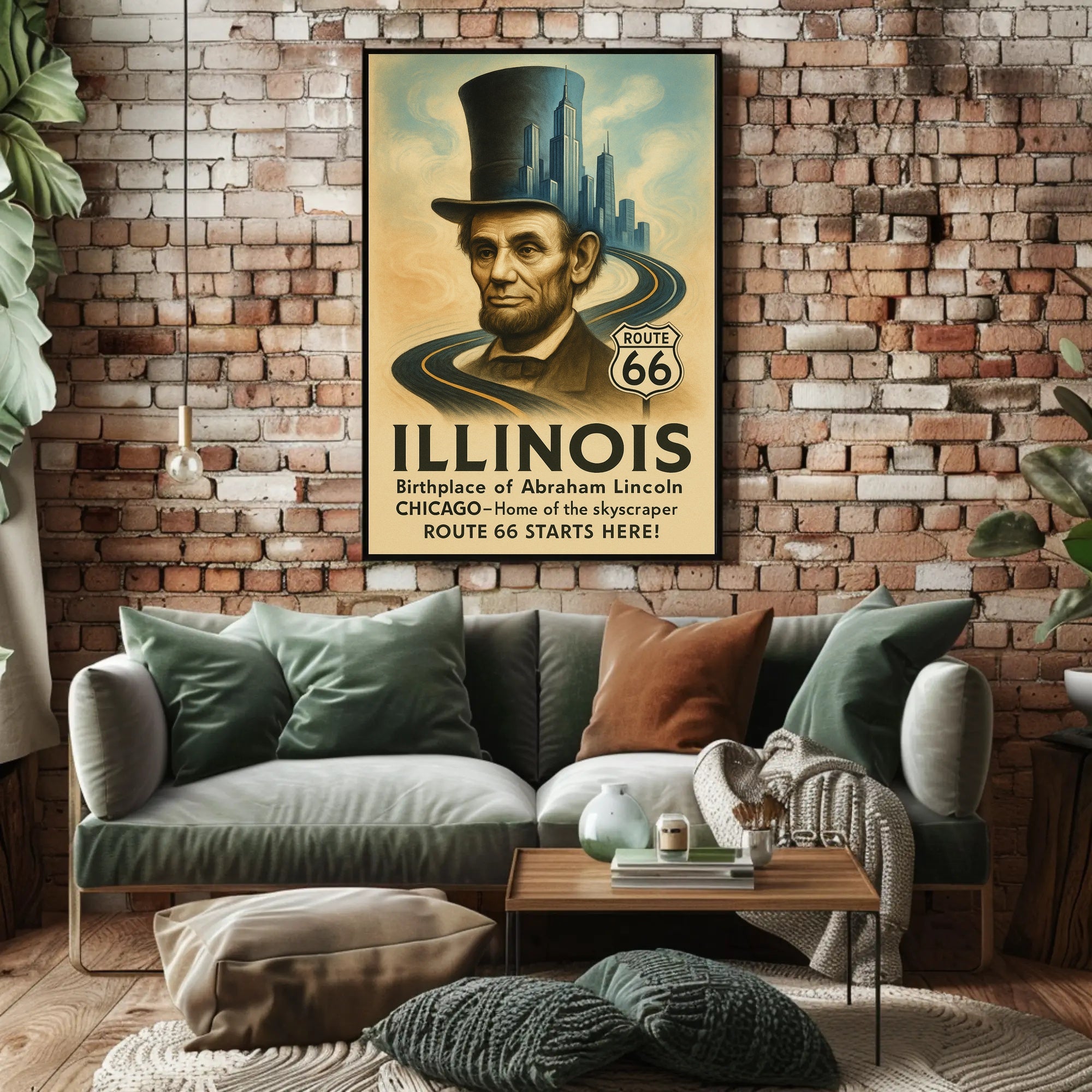 Abraham Lincoln And Illinois Poster PosterGoat
