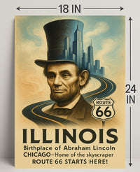 Abraham Lincoln And Illinois Poster PosterGoat