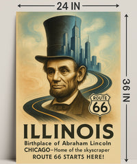 Abraham Lincoln And Illinois Poster PosterGoat