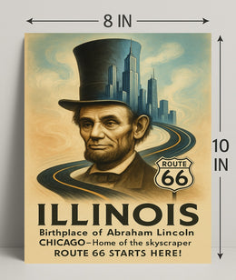 Abraham Lincoln And Illinois Poster PosterGoat