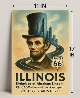 Abraham Lincoln And Illinois Poster PosterGoat