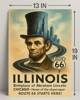 Abraham Lincoln And Illinois Poster PosterGoat