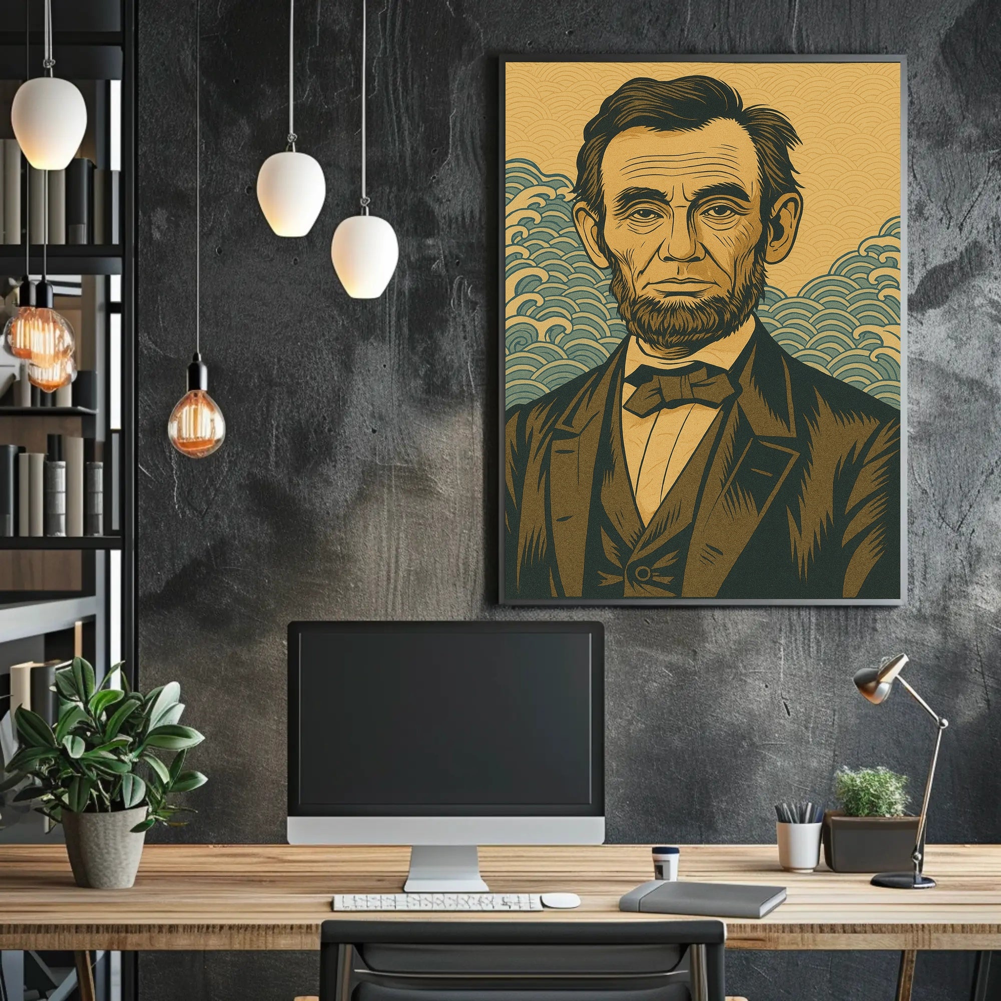 Abraham Lincoln Artistic Portrait Poster PosterGoat