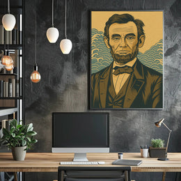 Abraham Lincoln Artistic Portrait Poster PosterGoat