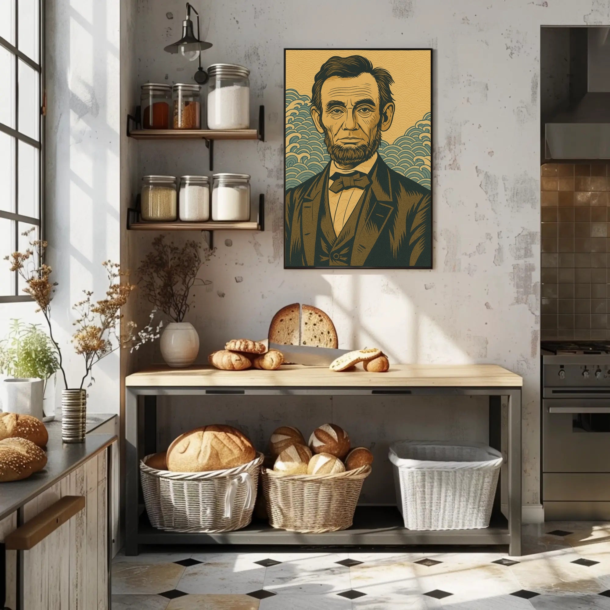 Abraham Lincoln Artistic Portrait Poster PosterGoat