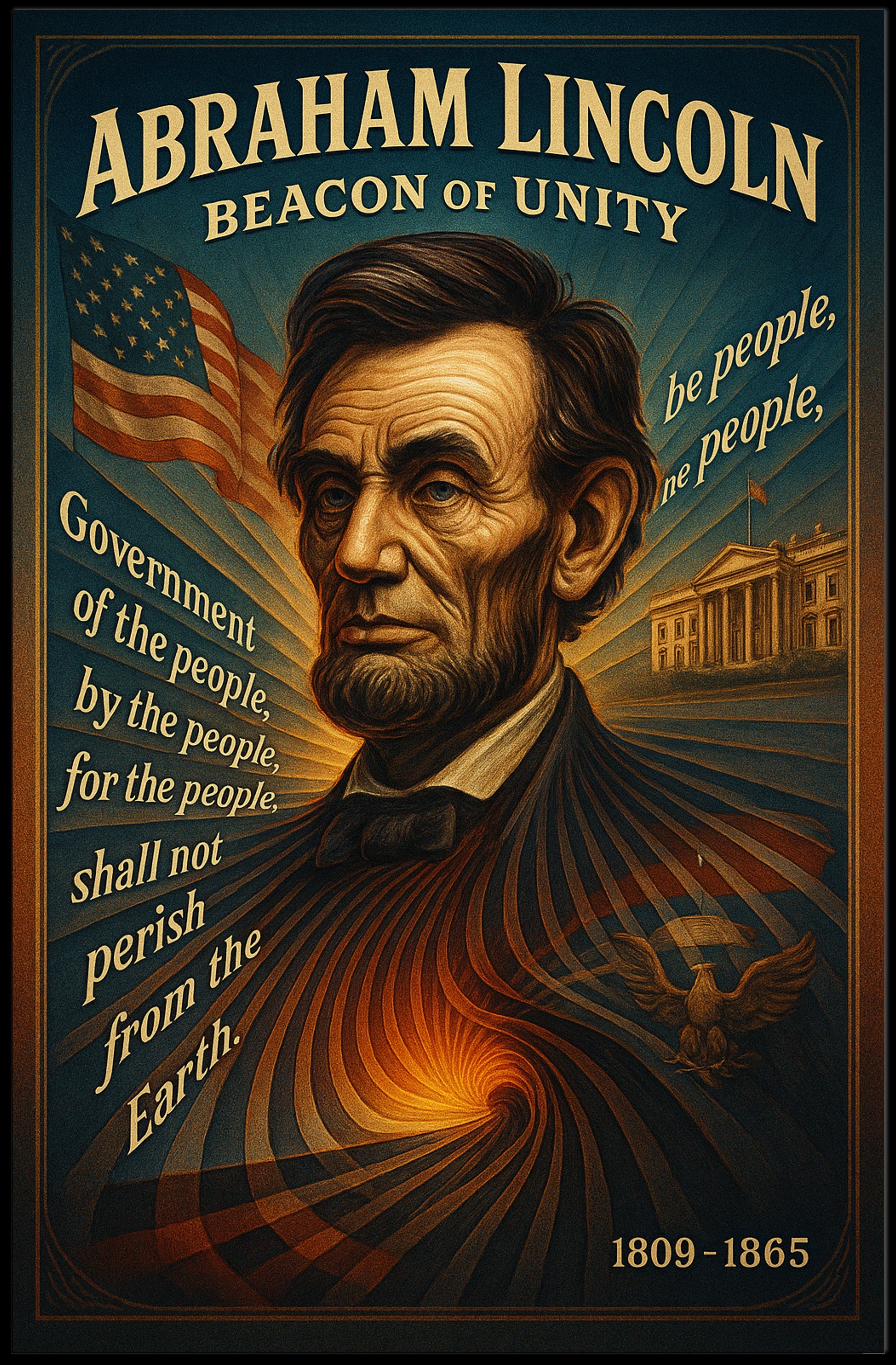 Abraham Lincoln Beacon of Unity Poster PosterGoat