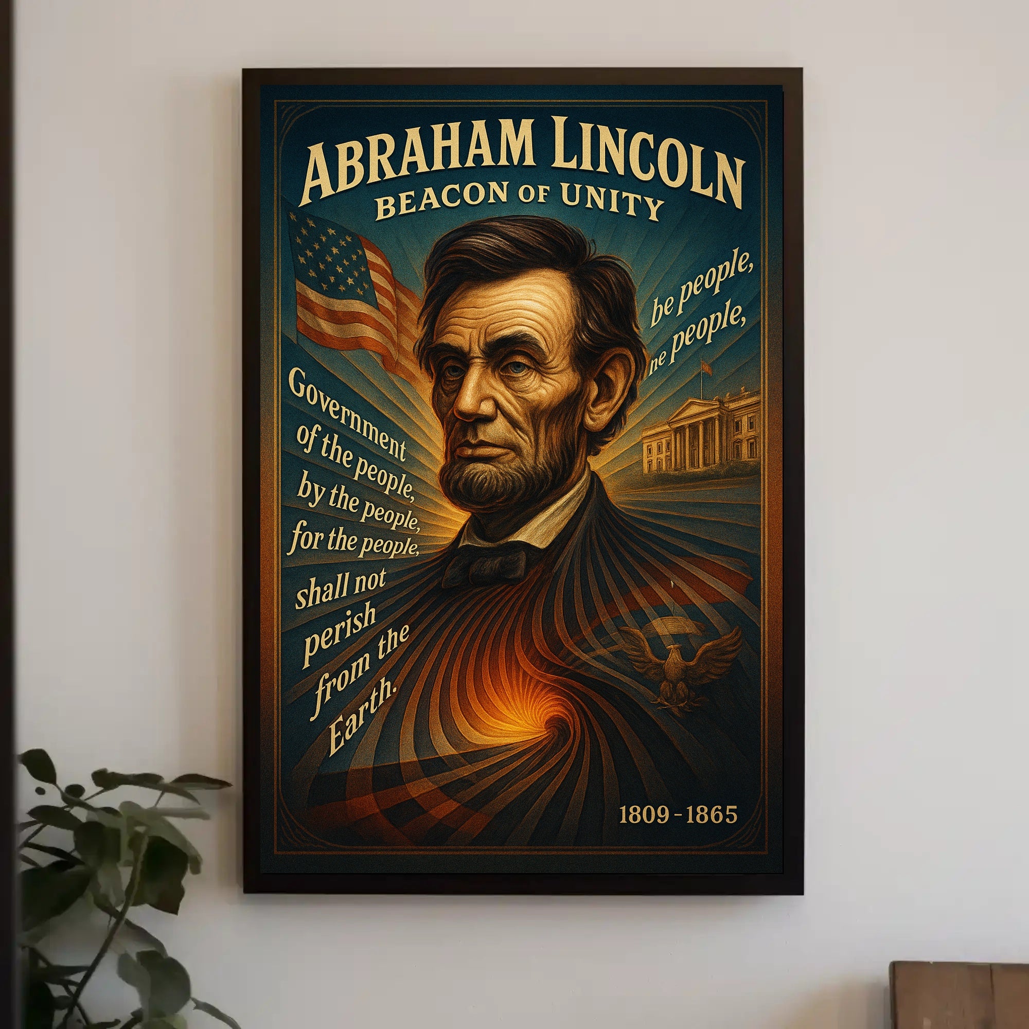 Abraham Lincoln Beacon of Unity Poster PosterGoat