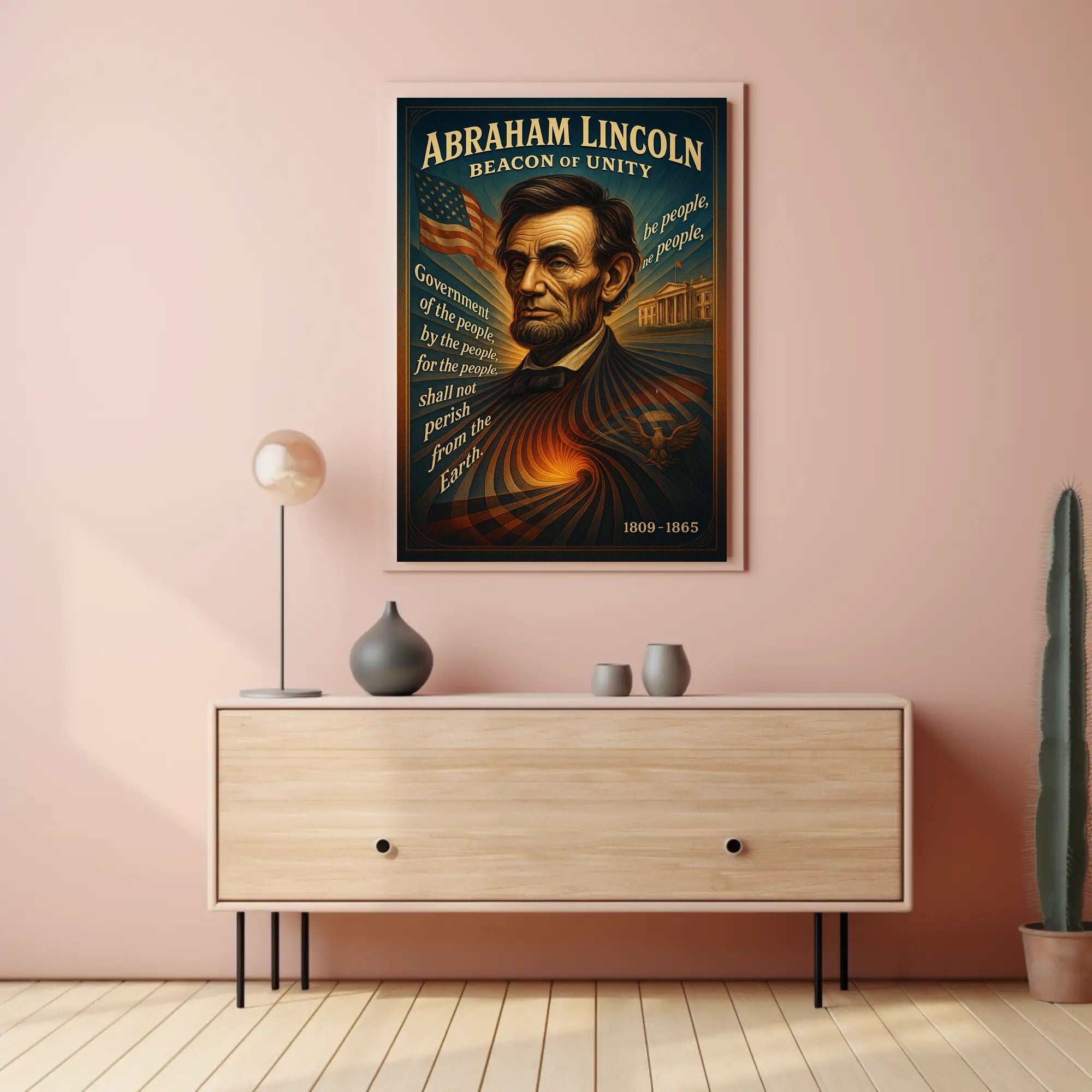 Abraham Lincoln Beacon of Unity Poster PosterGoat