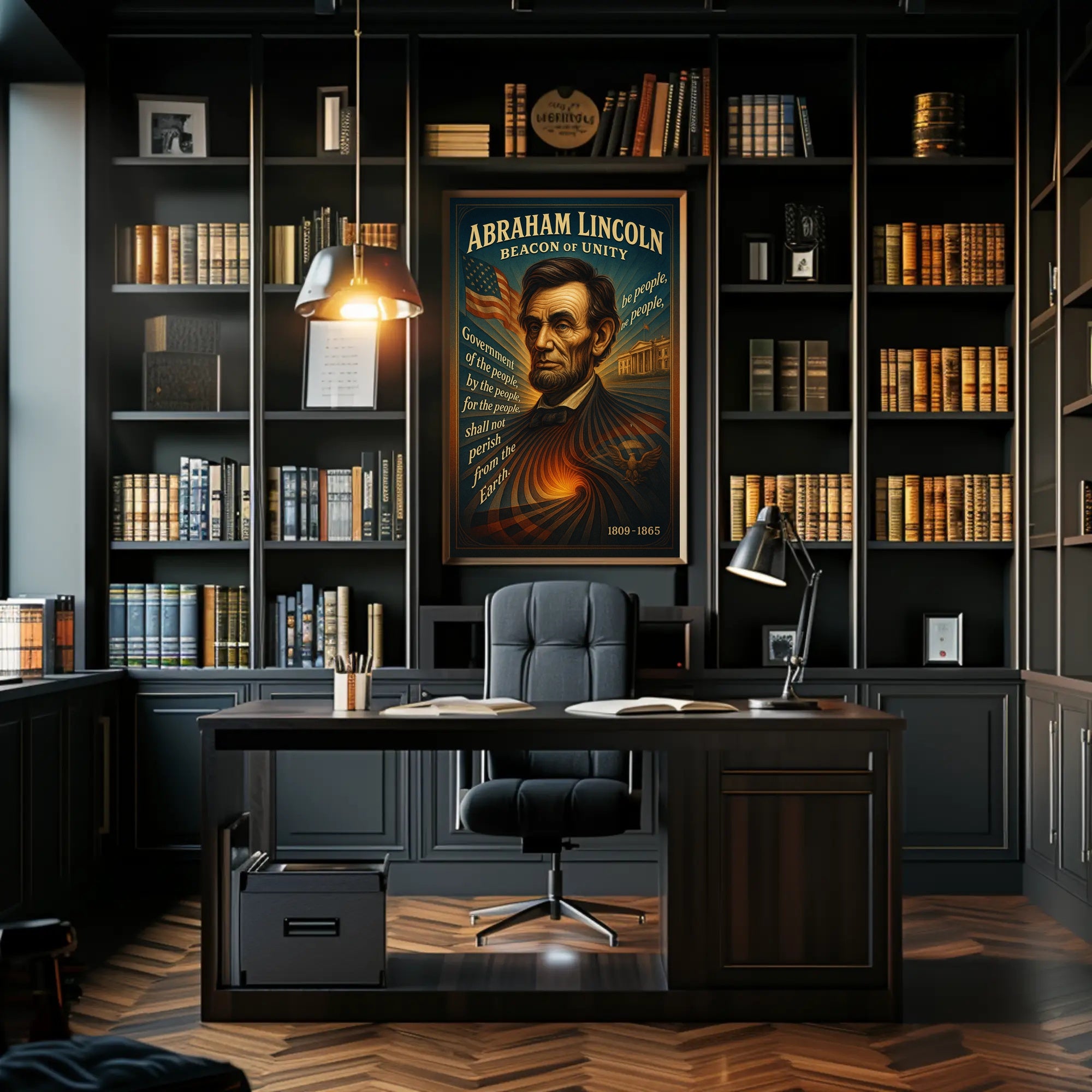 Abraham Lincoln Beacon of Unity Poster PosterGoat