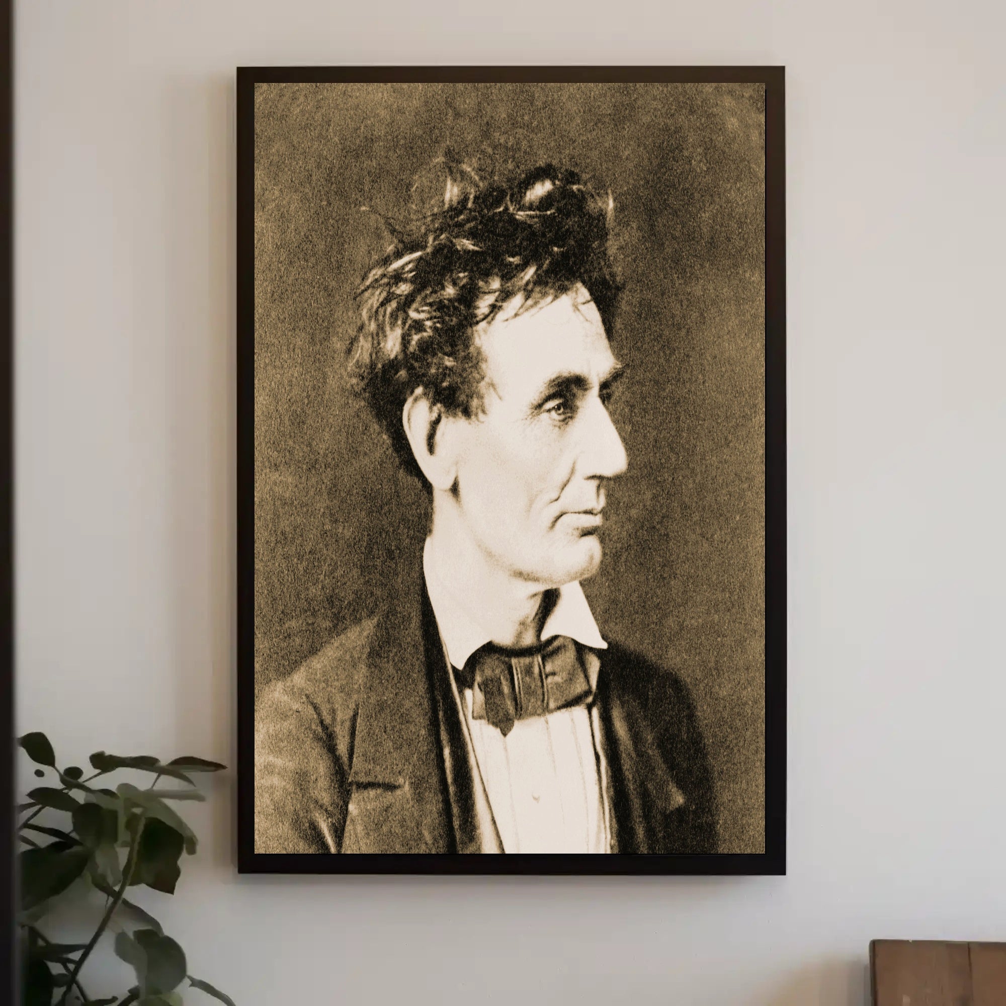 Abraham Lincoln Brown Toned Close Up Poster PosterGoat