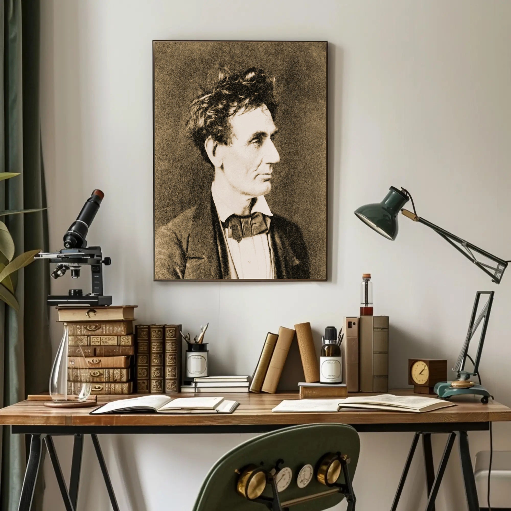 Abraham Lincoln Brown Toned Close Up Poster PosterGoat