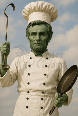 Abraham Lincoln Chef Parody Artistic Poster Historical Art Print PosterGoat