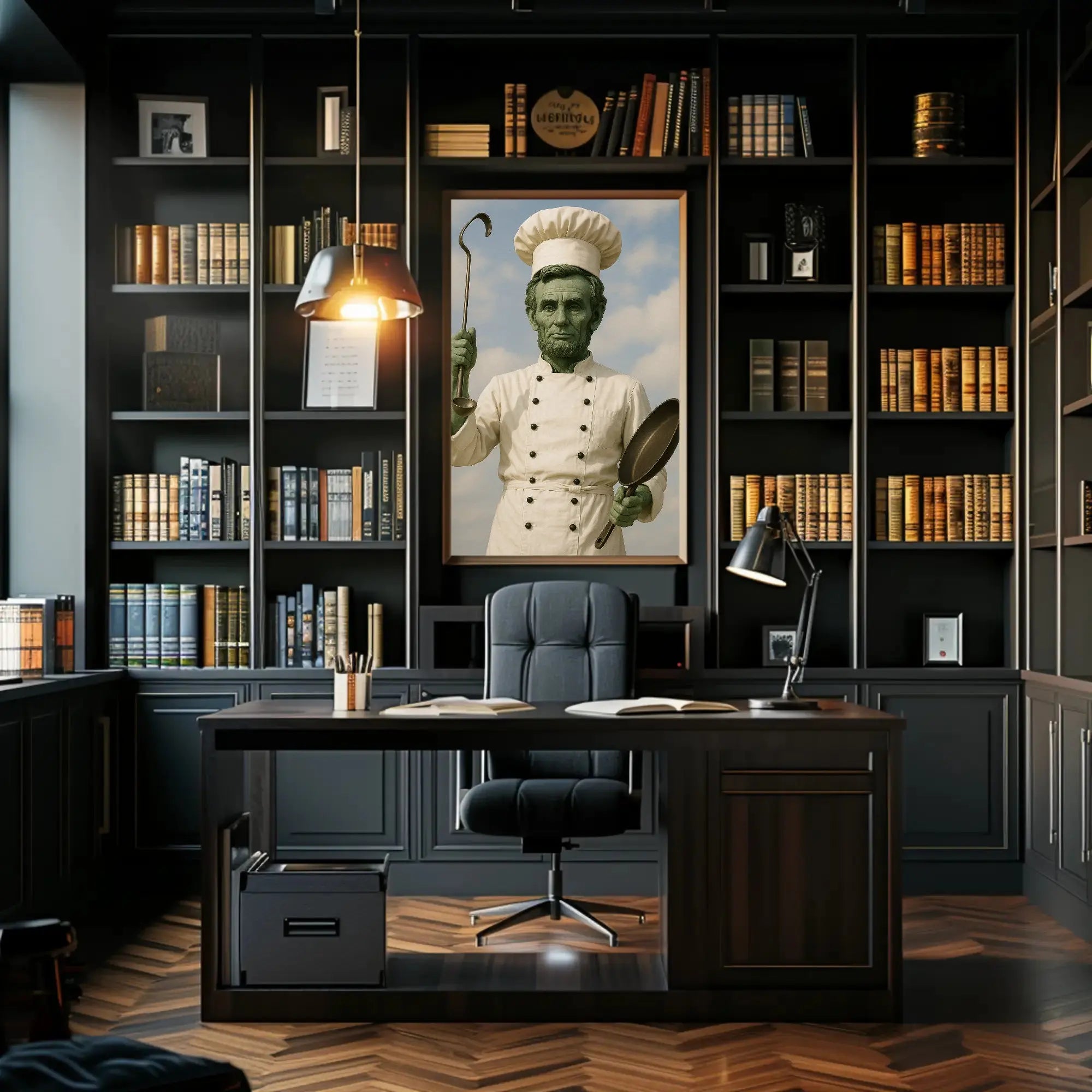 Abraham Lincoln Chef Parody Artistic Poster Historical Art Print PosterGoat