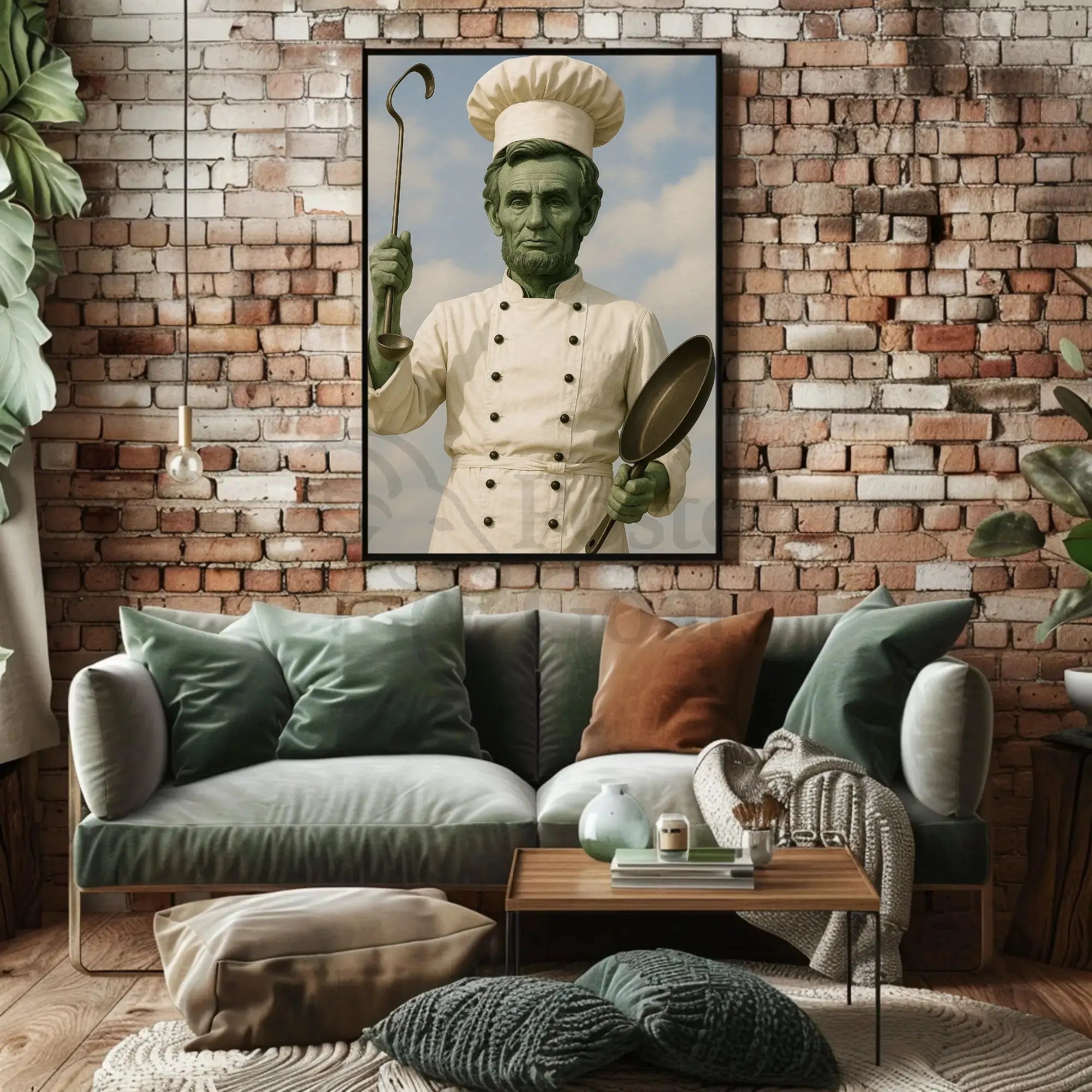 Abraham Lincoln Chef Parody Artistic Poster Historical Art Print PosterGoat