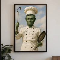 Abraham Lincoln Chef Parody Artistic Poster Historical Art Print PosterGoat