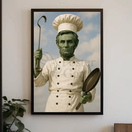 Abraham Lincoln Chef Parody Artistic Poster Historical Art Print PosterGoat