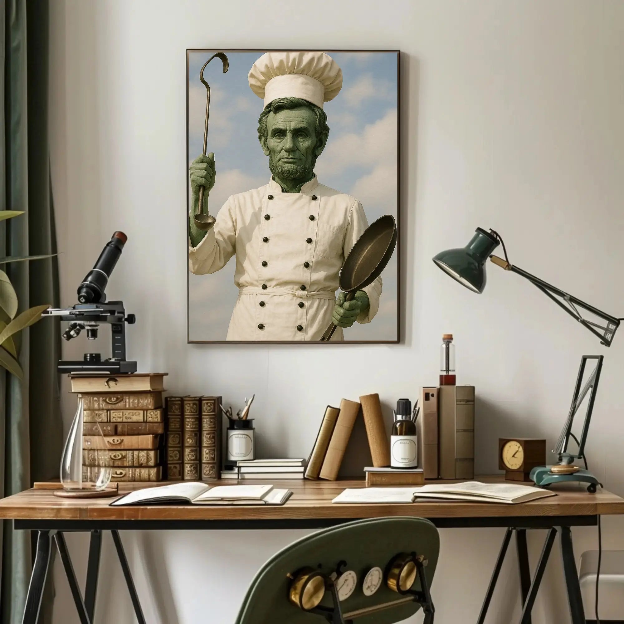 Abraham Lincoln Chef Parody Artistic Poster Historical Art Print PosterGoat