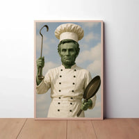 Abraham Lincoln Chef Parody Artistic Poster Historical Art Print PosterGoat