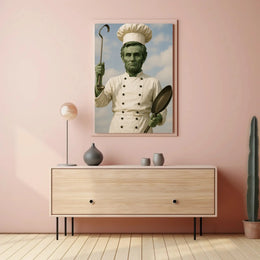 Abraham Lincoln Chef Parody Artistic Poster Historical Art Print PosterGoat