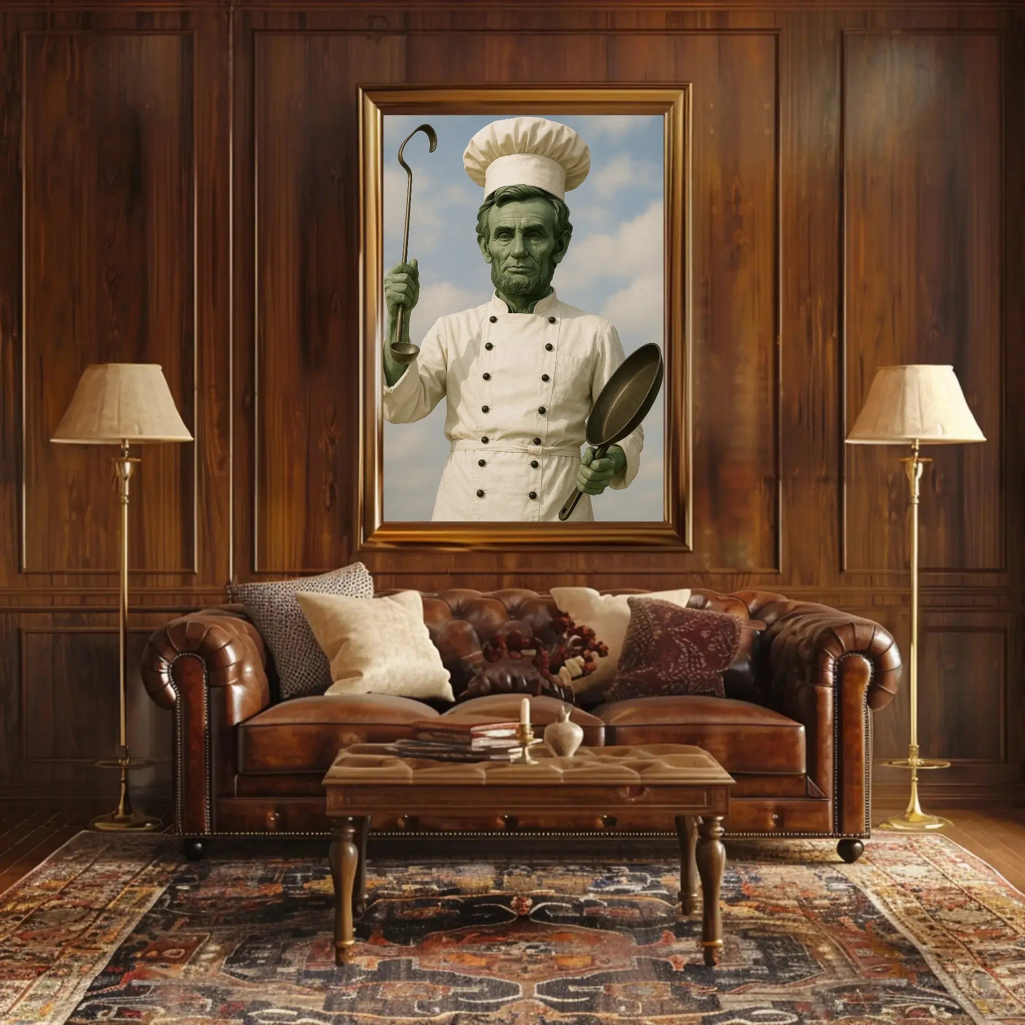 Abraham Lincoln Chef Parody Artistic Poster Historical Art Print PosterGoat