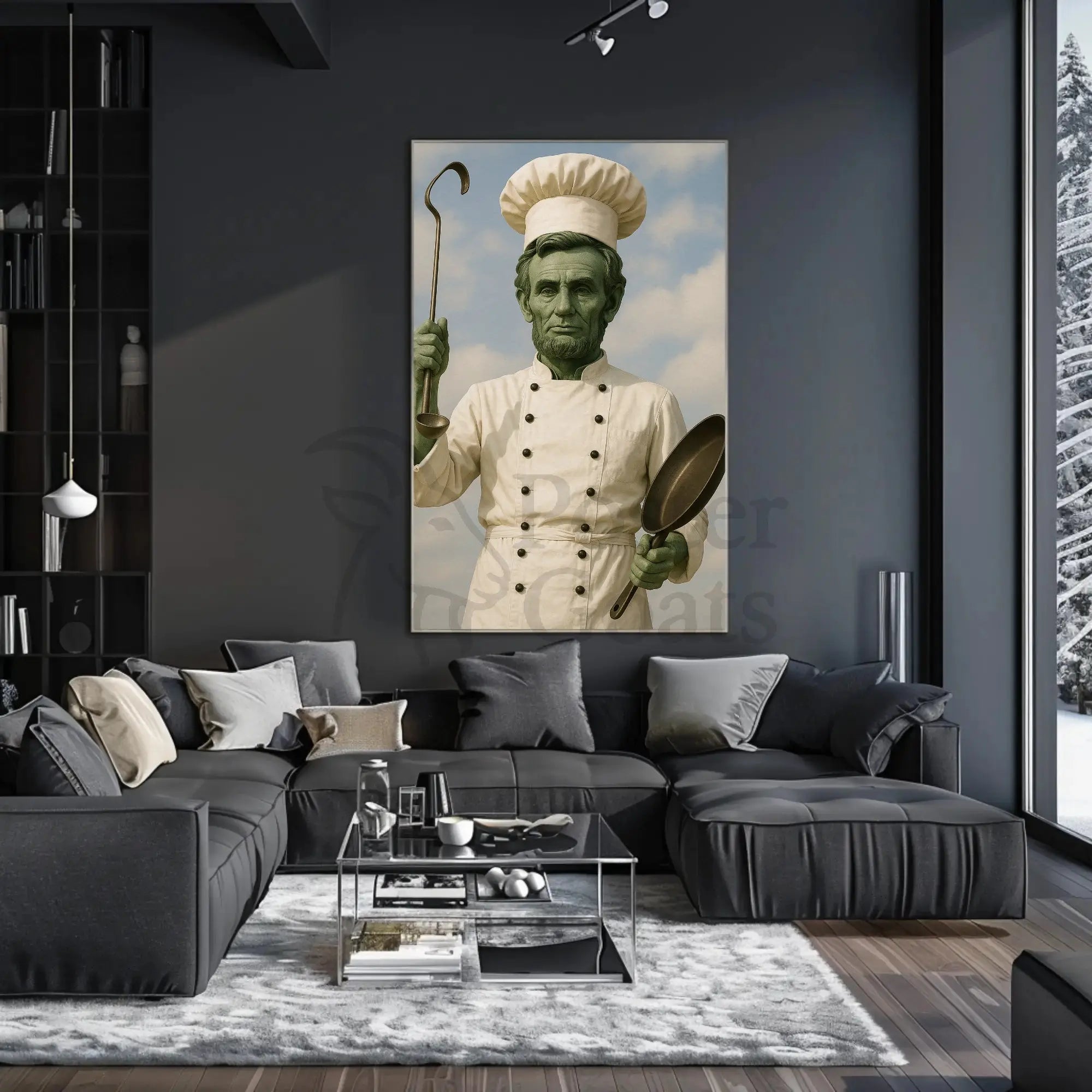 Abraham Lincoln Chef Parody Artistic Poster Historical Art Print PosterGoat