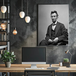 Abraham Lincoln Close Up Portrait Poster Wall Art PosterGoat