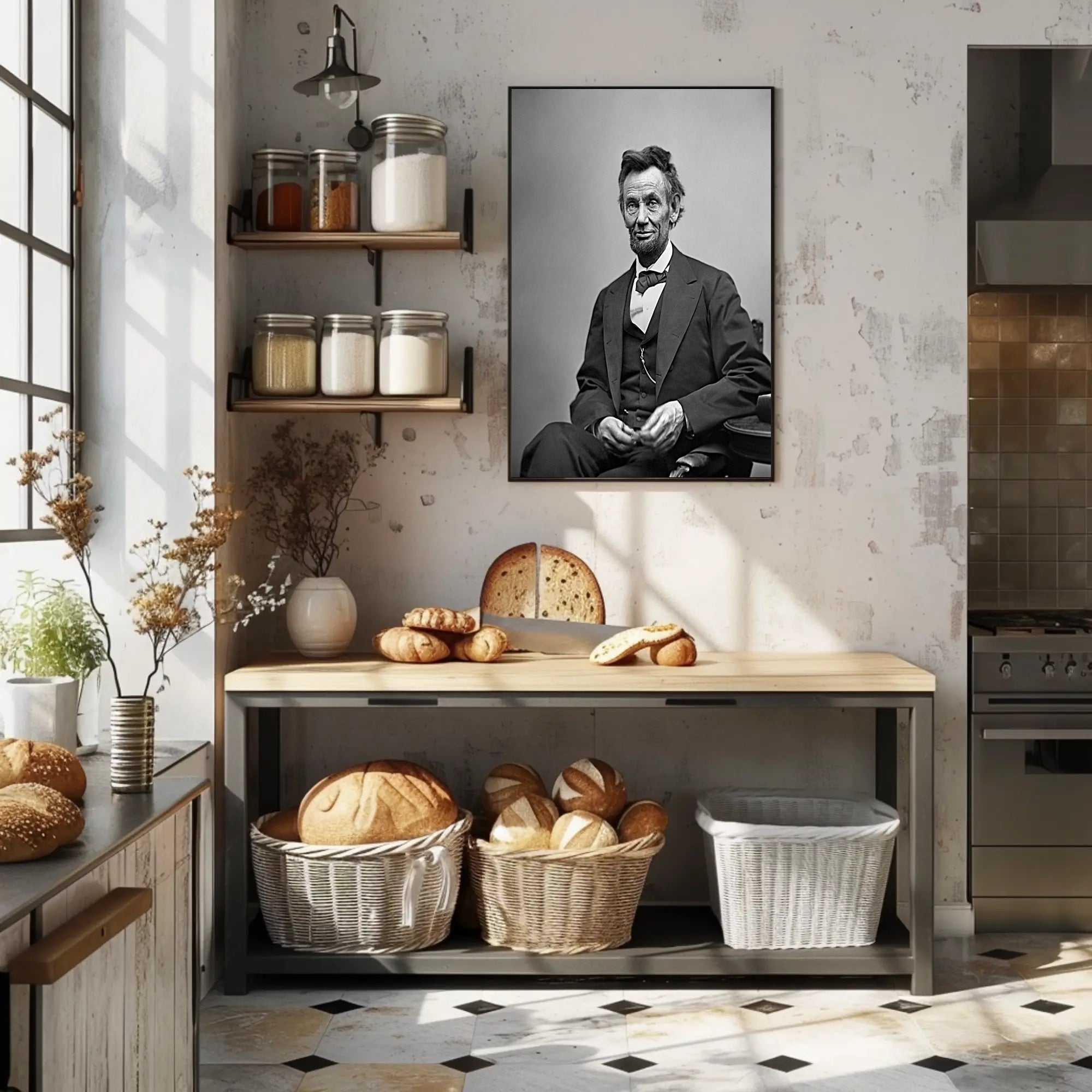 Abraham Lincoln Close Up Portrait Poster Wall Art PosterGoat