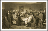 Abraham Lincoln Deathbed Scene with Witnesses Historical Poster Print PosterGoat