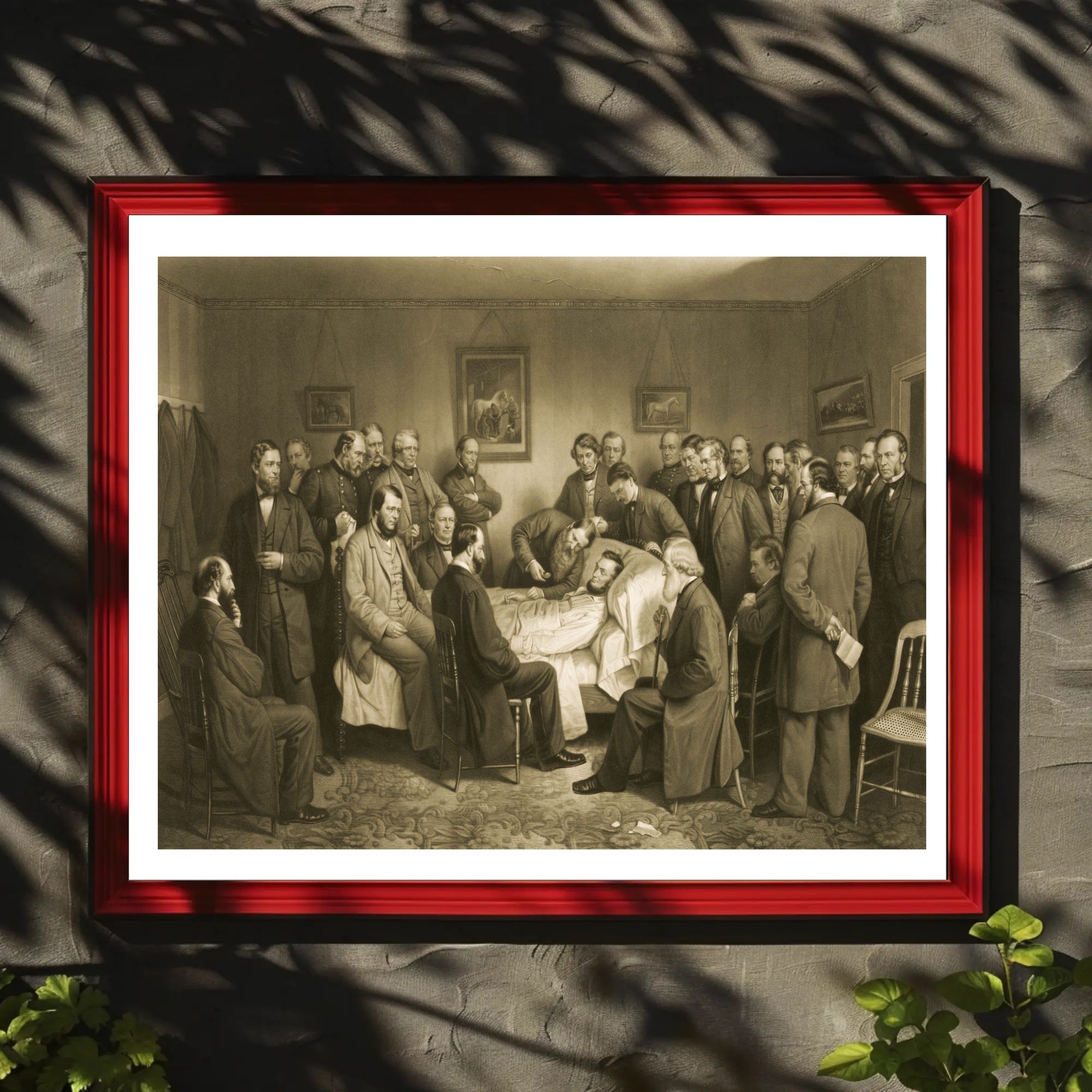 Abraham Lincoln Deathbed Scene with Witnesses Historical Poster Print PosterGoat