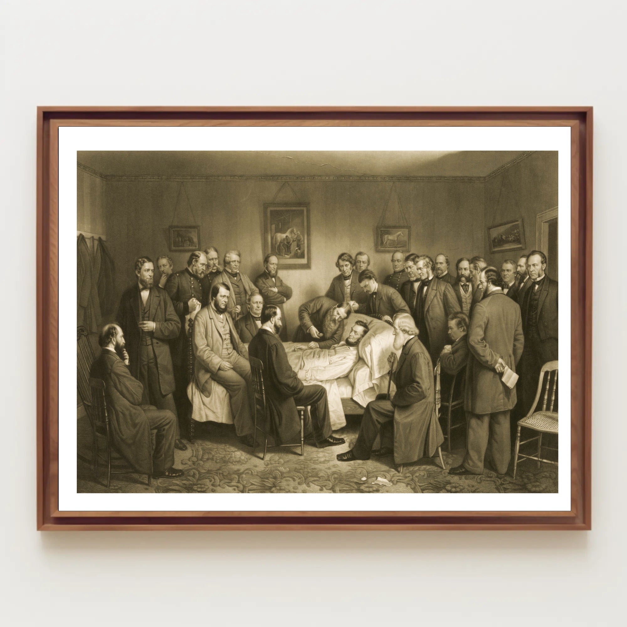 Abraham Lincoln Deathbed Scene with Witnesses Historical Poster Print PosterGoat