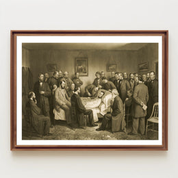 Abraham Lincoln Deathbed Scene with Witnesses Historical Poster Print PosterGoat