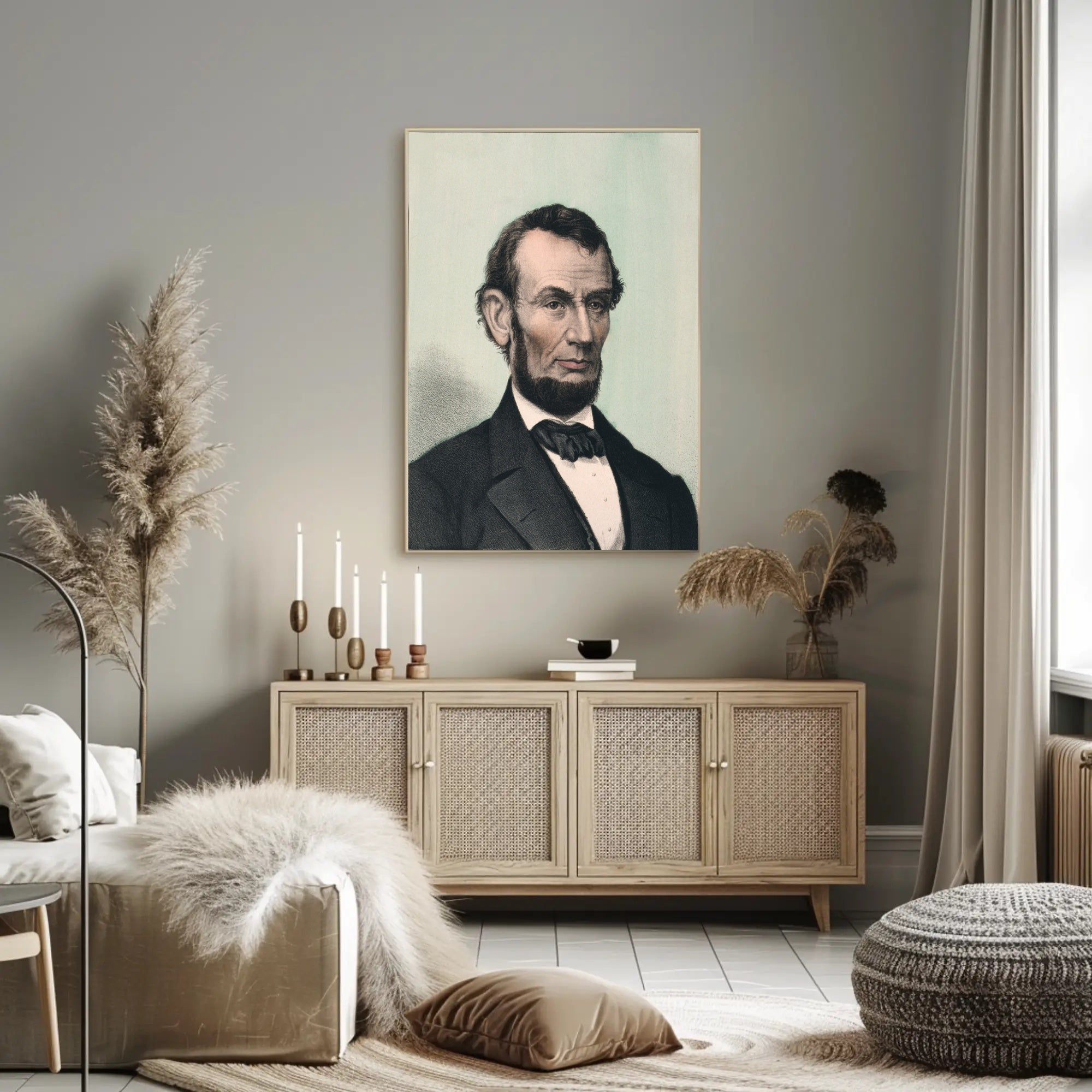Abraham Lincoln Family Portrait Reading Poster Home Decor PosterGoat