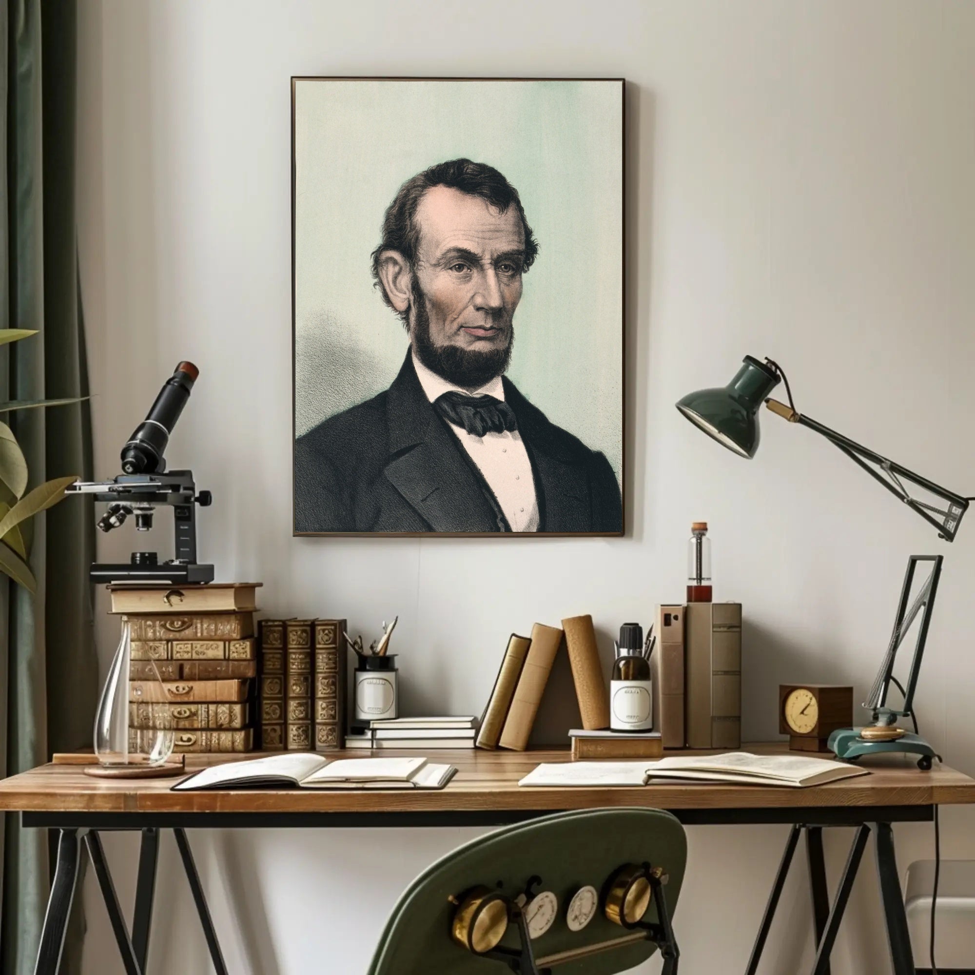 Abraham Lincoln Family Portrait Reading Poster Home Decor PosterGoat