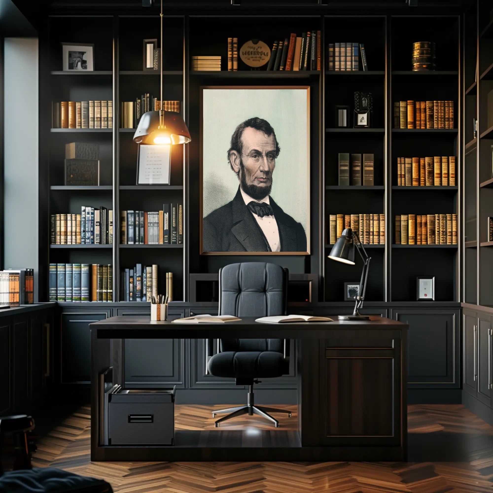 Abraham Lincoln Family Portrait Reading Poster Home Decor PosterGoat