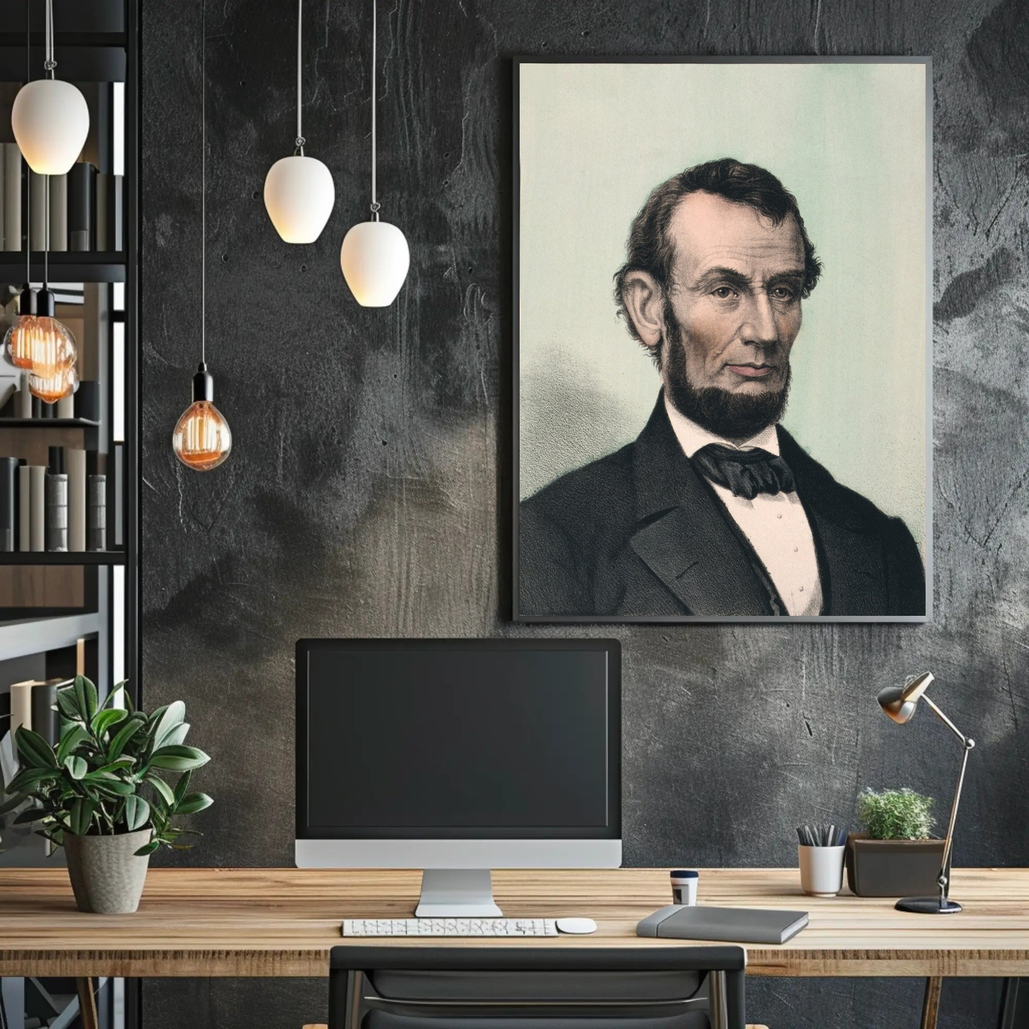 Abraham Lincoln Family Portrait Reading Poster Home Decor PosterGoat