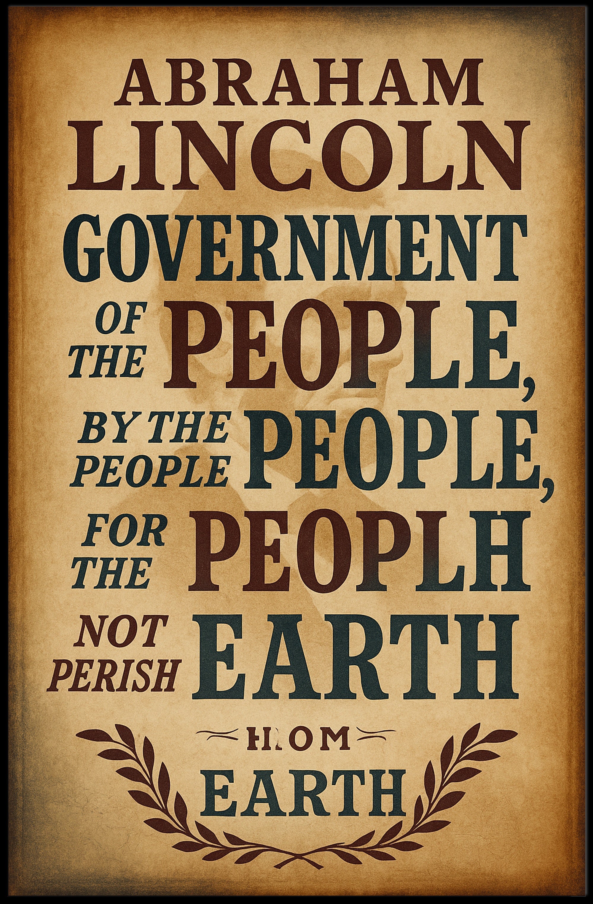 Abraham Lincoln Government of the People Poster PosterGoat