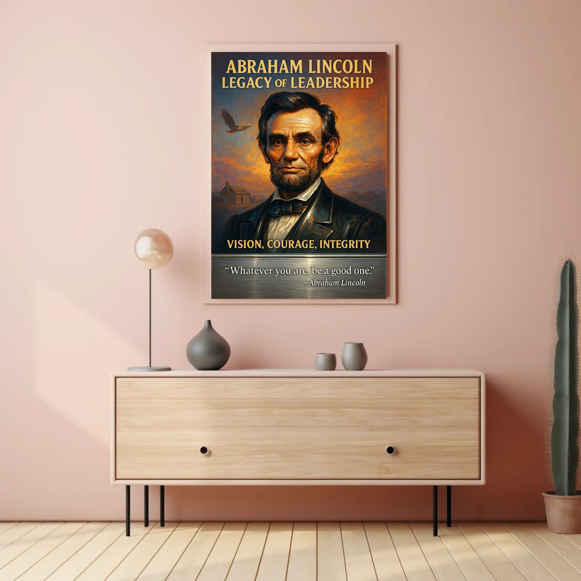 Abraham Lincoln Legacy of Leadership Poster PosterGoat